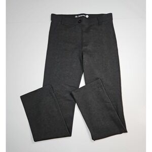 Betabrand‎ Womens Heather Gray Straight Leg Pull On Stretch Pants Size Medium